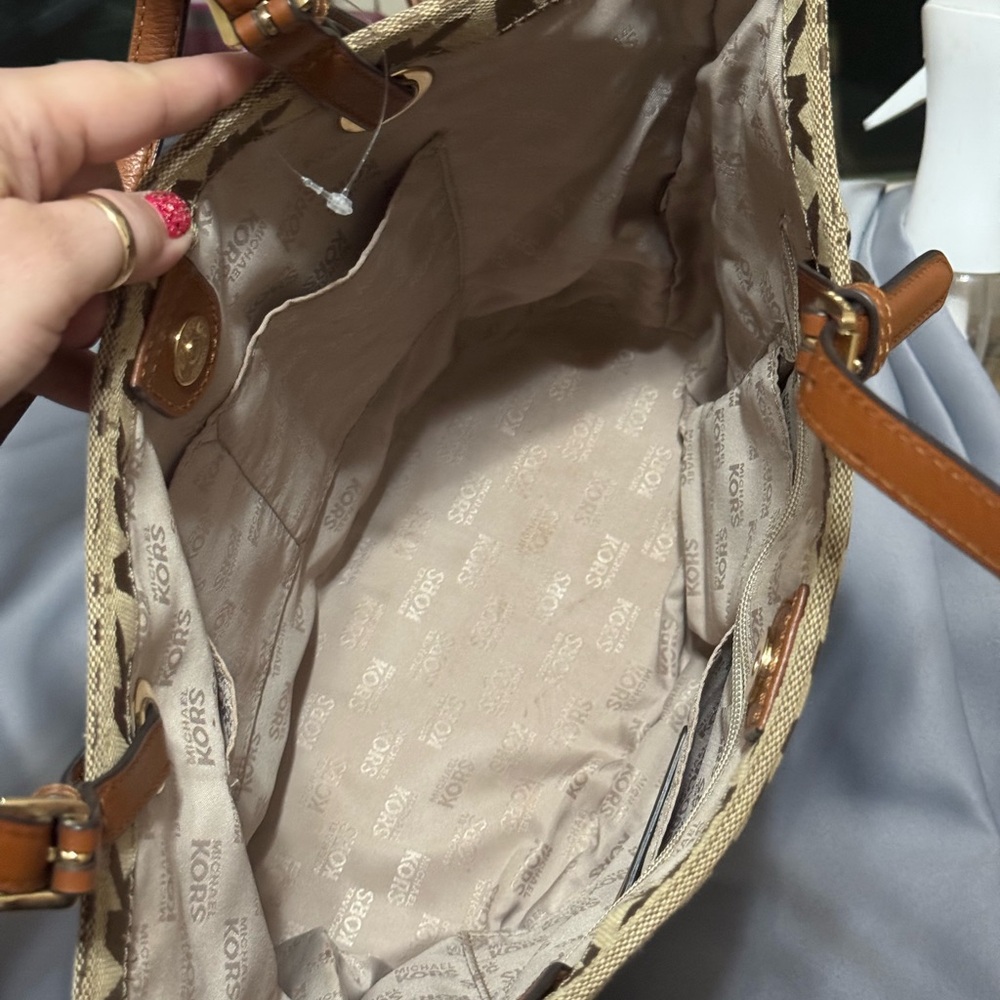 Michael Kors Brown Logo Tote Bag - Picture 11 of 16